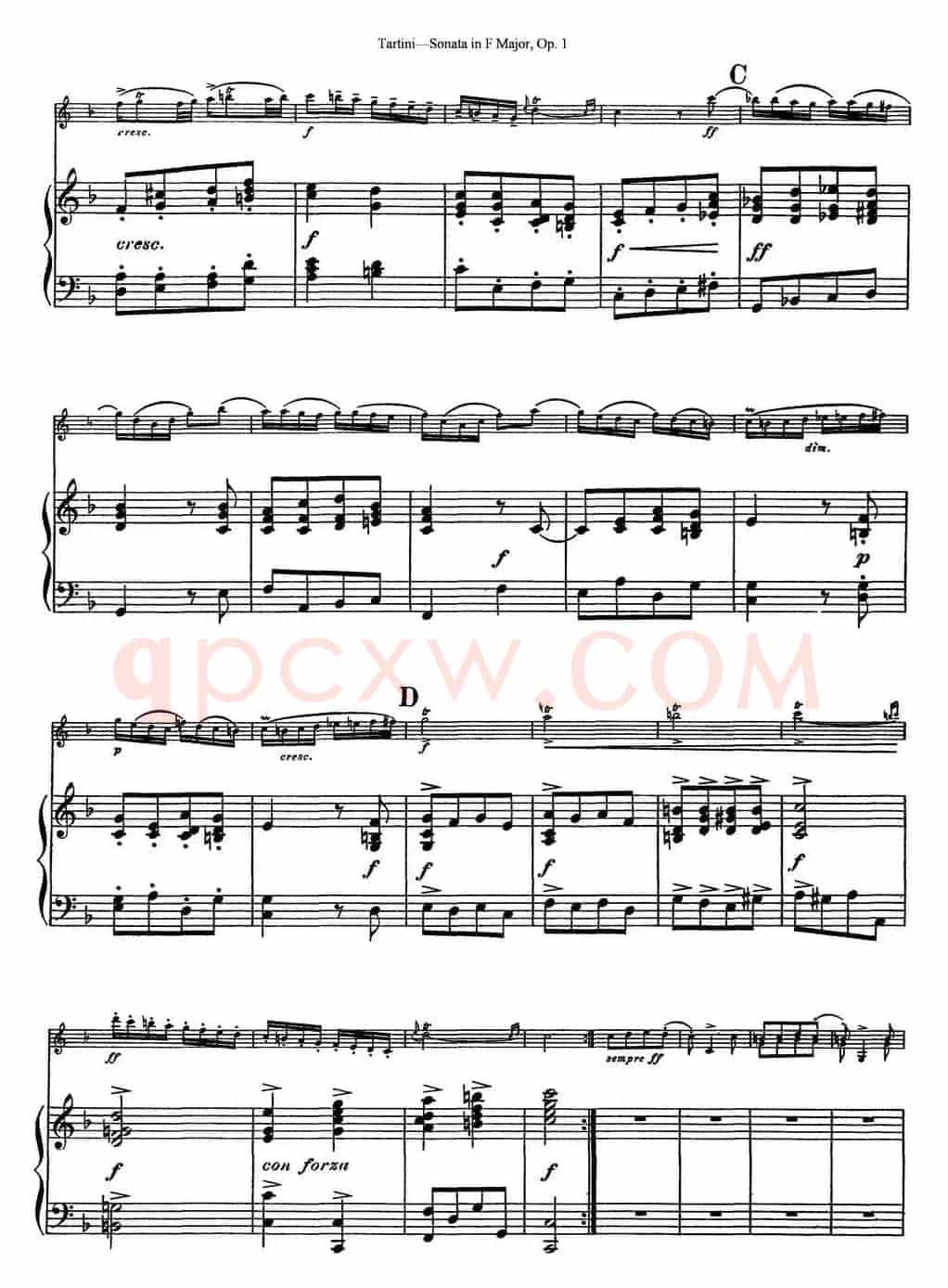 Violin Sonata in F Major Op.1（小提琴+钢琴伴奏）