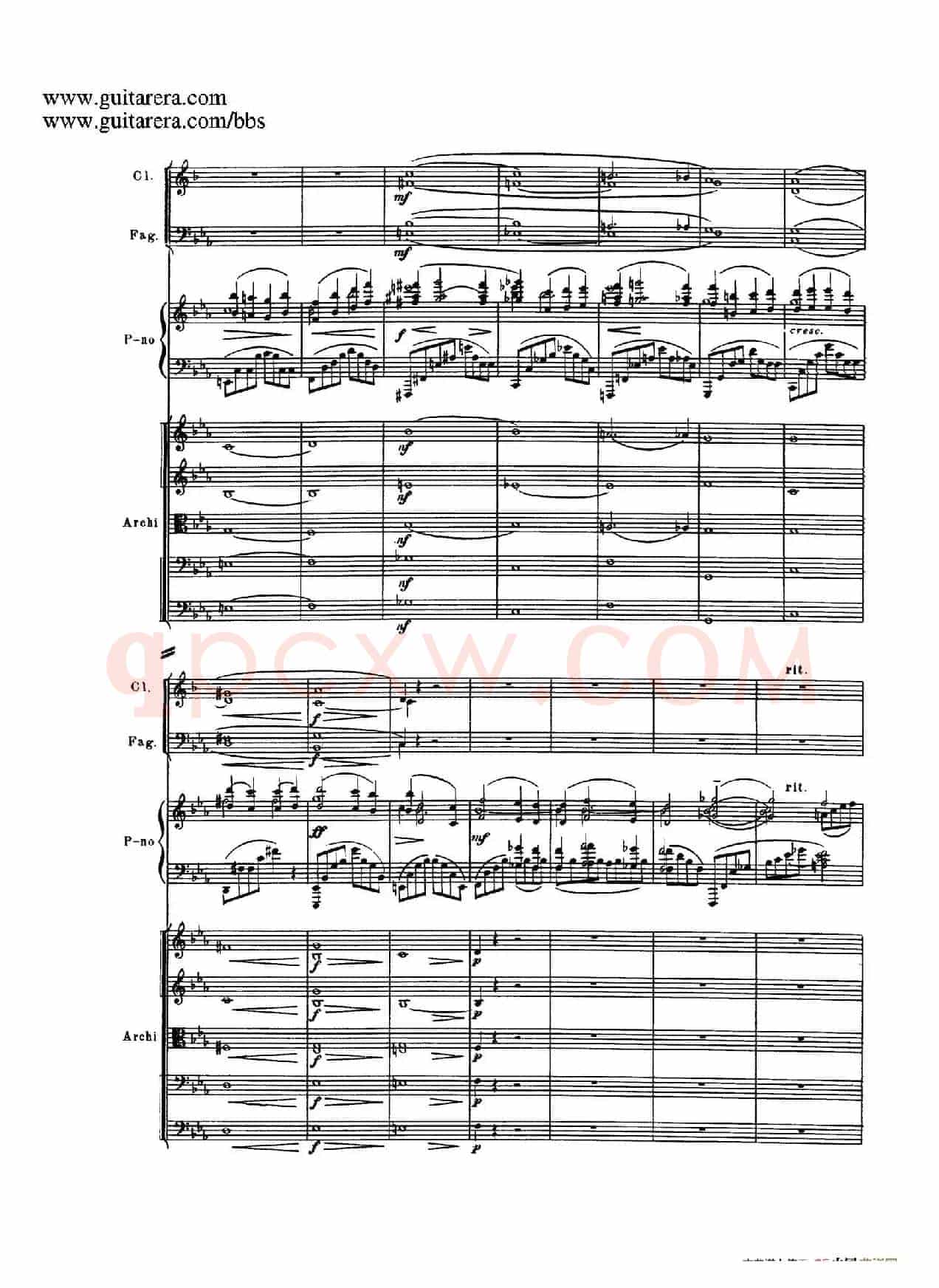 c小调第二钢琴协奏曲 Op.18（第三乐章总谱P1——12）