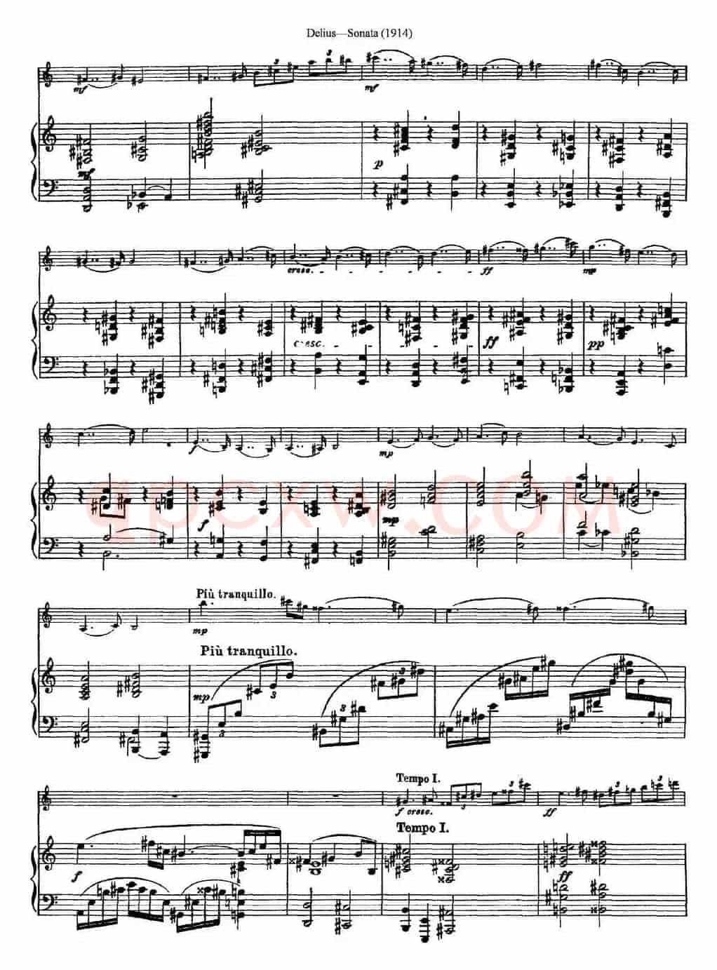 Delius Sonata（小提琴+钢琴伴奏）