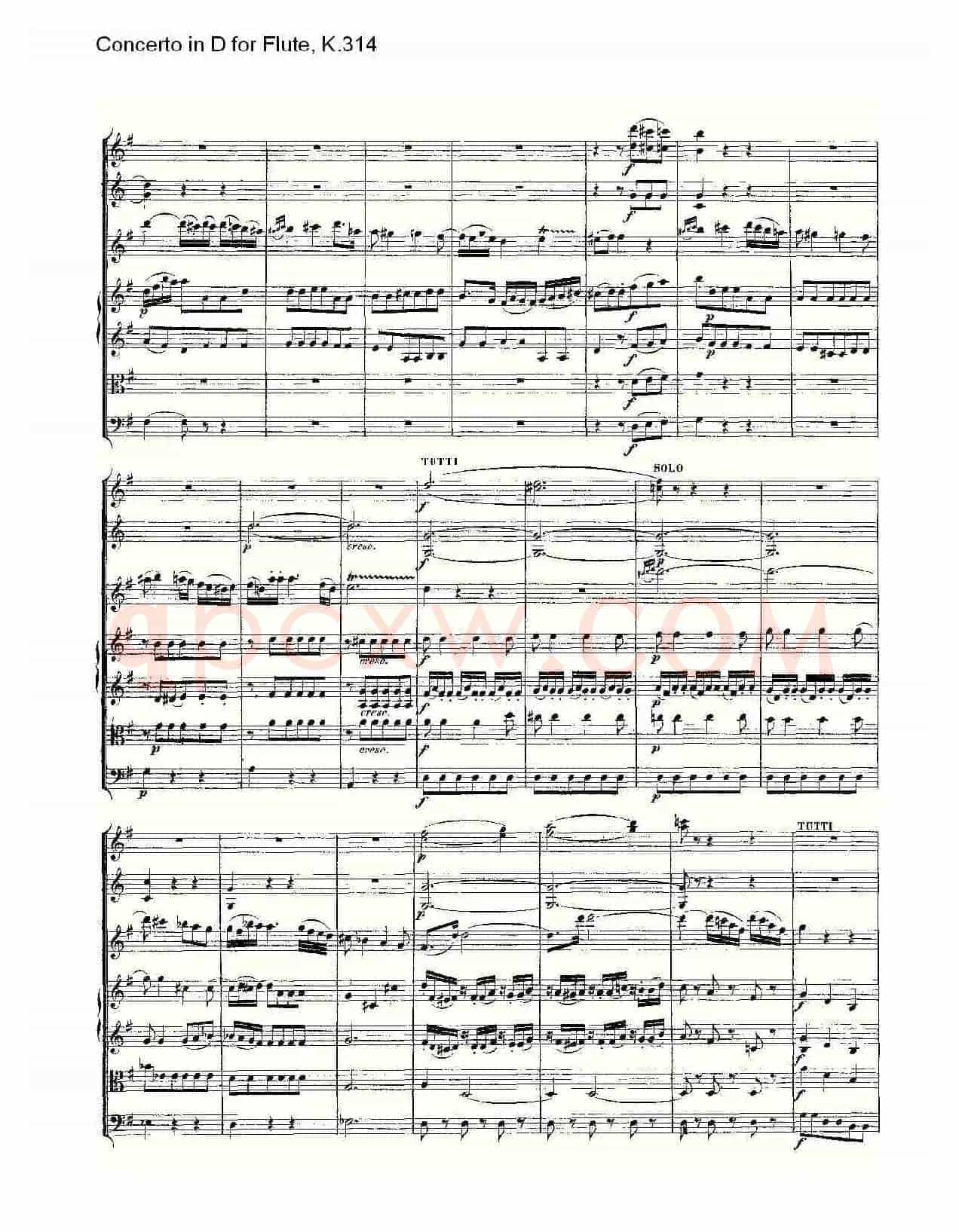 Concerto in D for Flute, K.314（D调长笛协奏曲, K.314）