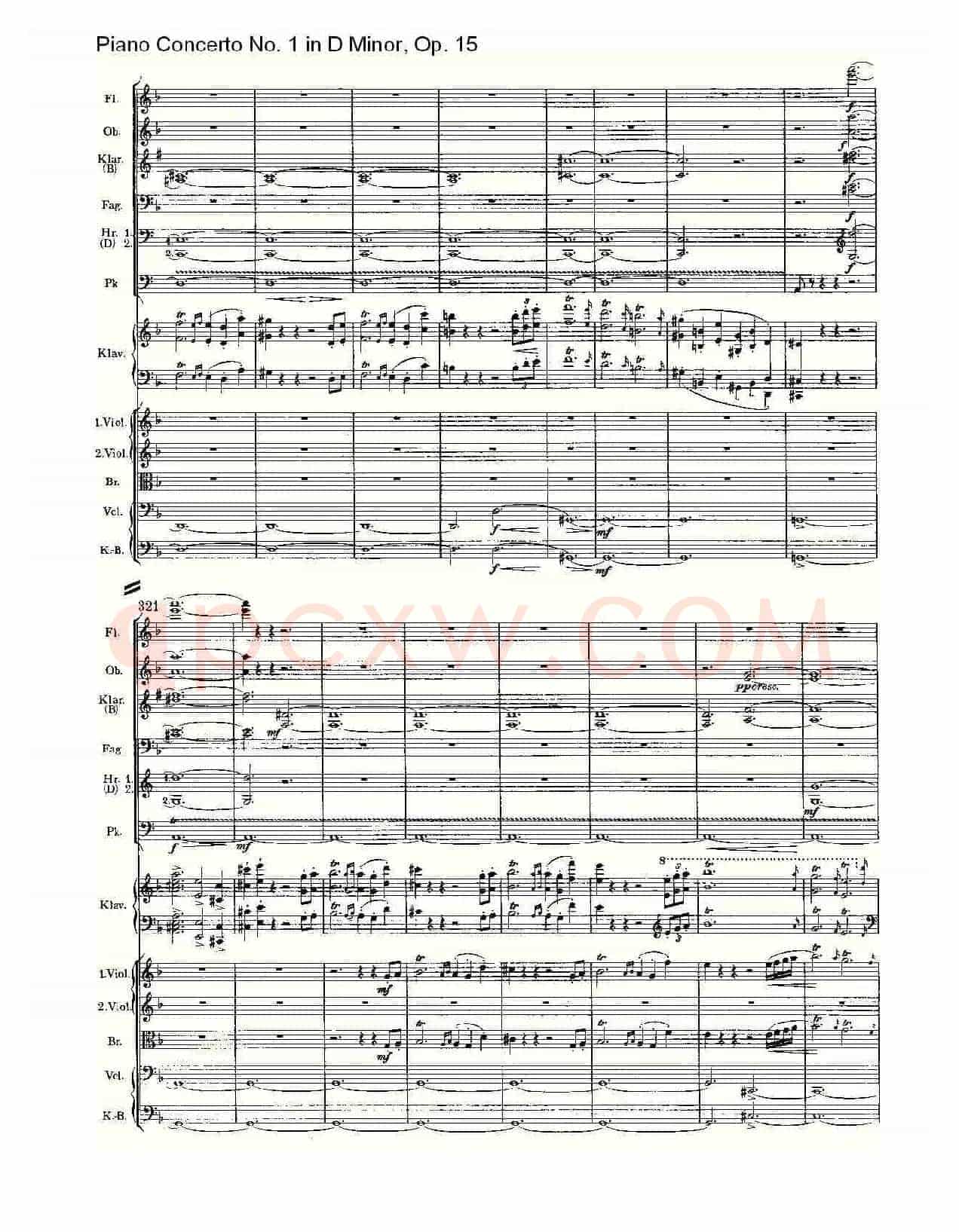 D小调钢琴第一协奏曲, Op.15第一乐章(一)
