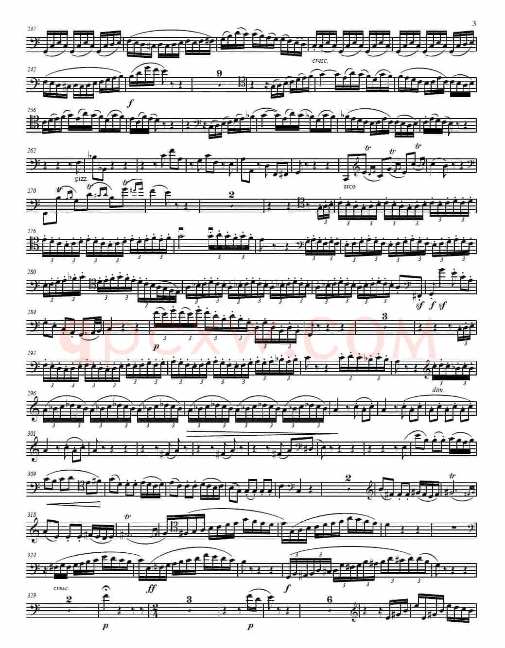 贝多芬 C大调三重协奏曲 第三乐章 作品56（大提琴分谱）