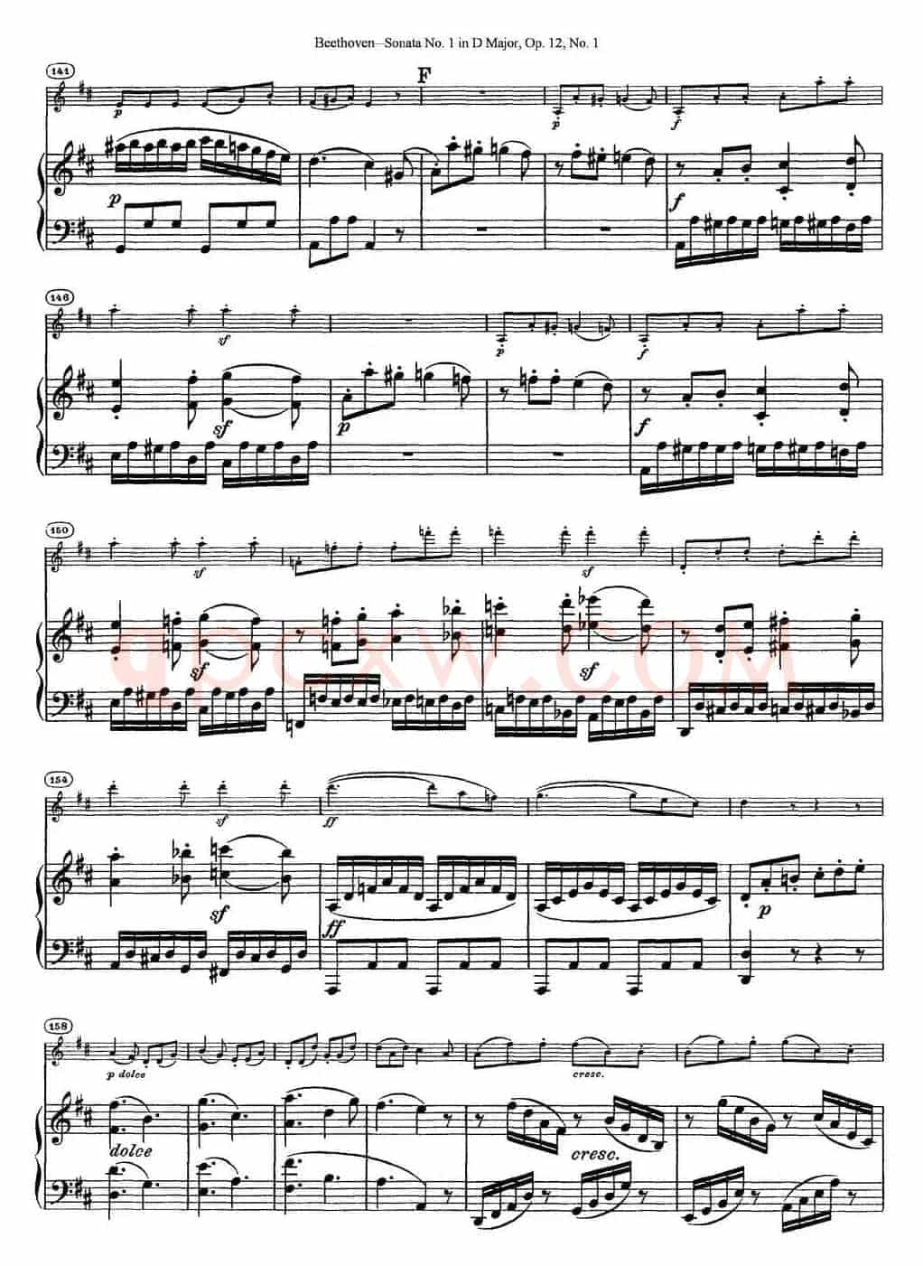 Violin Sonata No.1 in D Major Op.12 No.1（小提琴+钢琴伴奏）