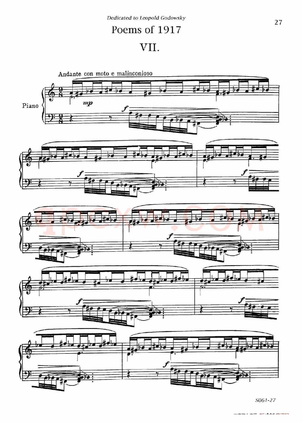 Poems of 1917 Op.41(1917之诗 7. 战场背后的歌谣)