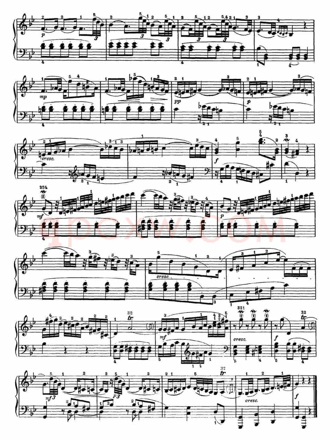 海顿 钢琴奏鸣曲 Hob XVI 2 Partita B-flat major