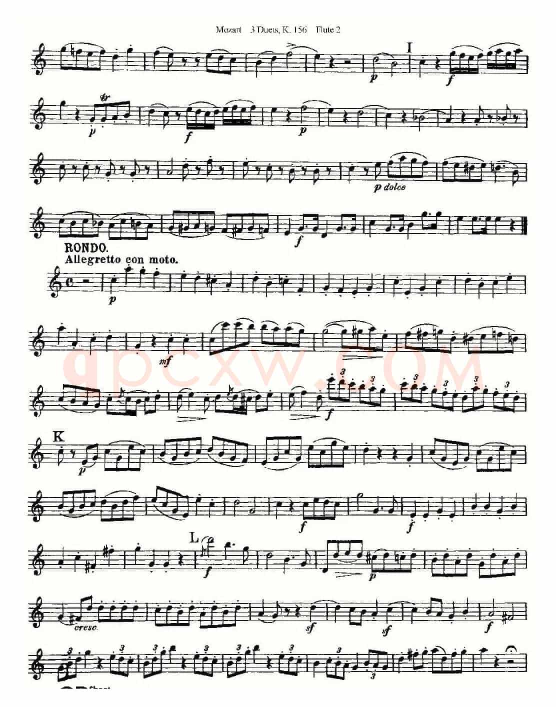 3 Duets K.156 之第二长笛（二重奏三首 K156号）
