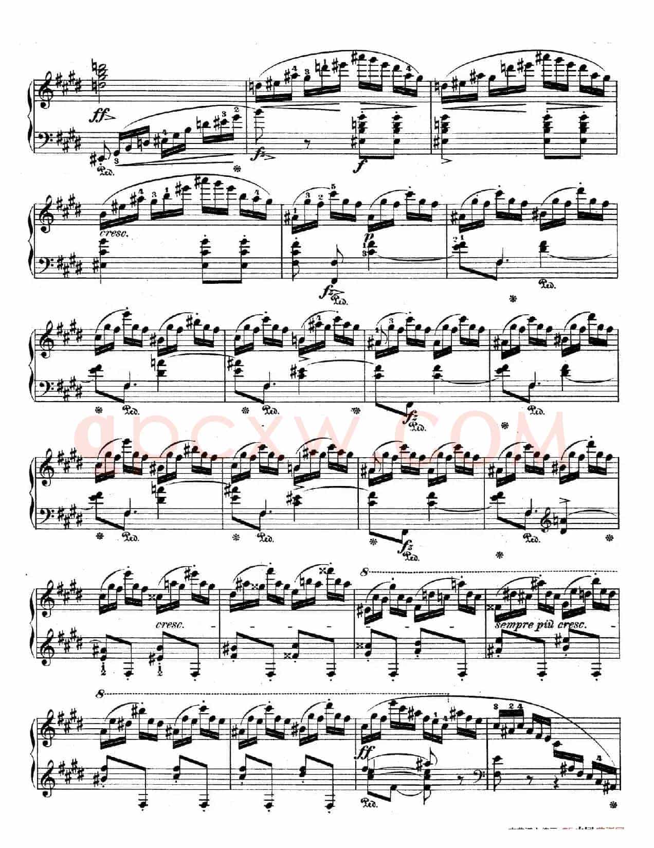 e小调第一钢琴协奏曲 Op.11((钢琴独奏版·第三乐章)