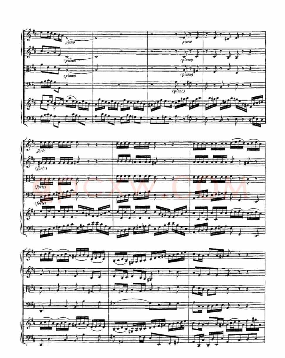 Harpsichd Concerto in D Maj BWV 1054(D大调第三号古钢琴协奏曲·总谱)