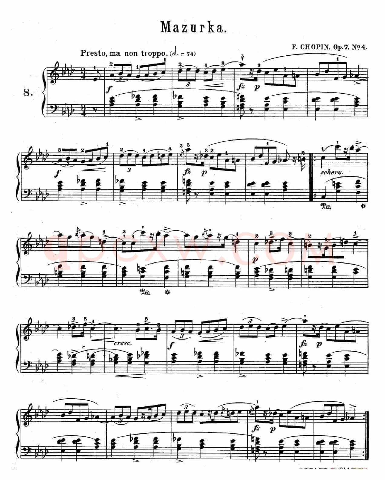 Mazurkas Op.7（5首玛祖卡舞曲·4）