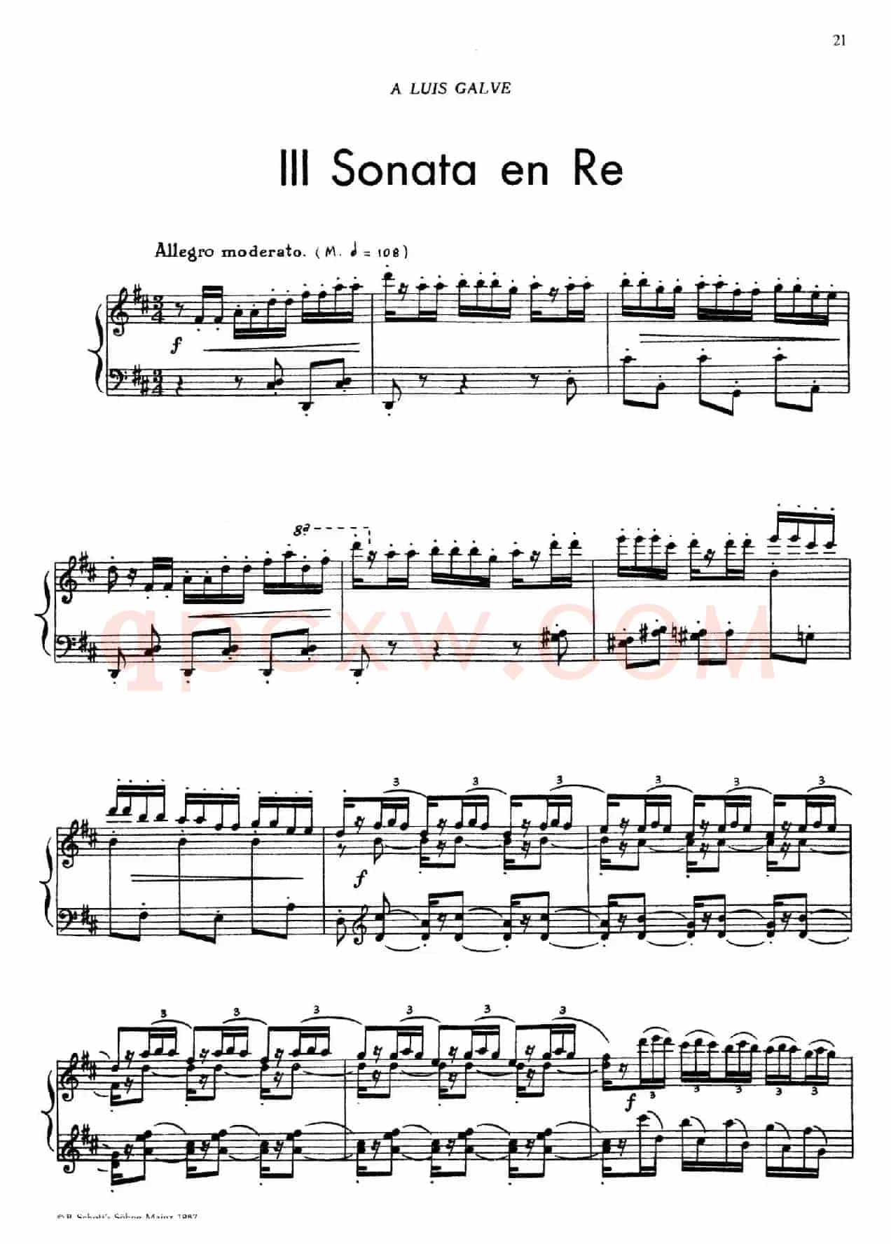 5首卡斯蒂利亚奏鸣曲（Ⅲ sonata en Re）