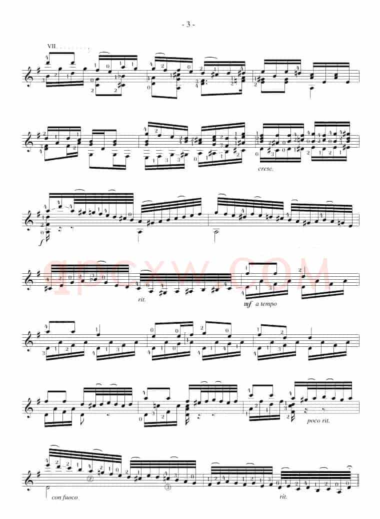 Napoleon Coste《25 Studies,Op.38》（STUDY 10）