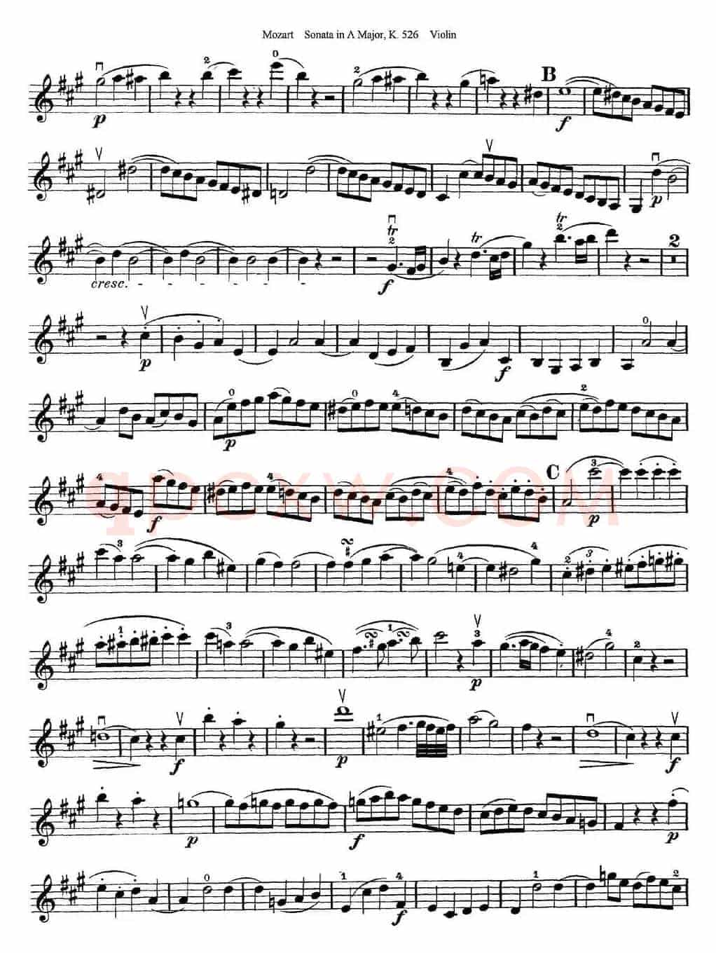 Violin Sonata in A Major K.526