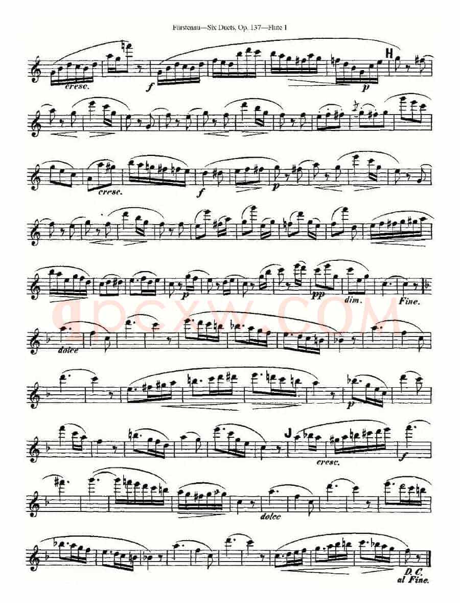 Six Duets, Op.137 之一（二重奏 六首作品 137号）
