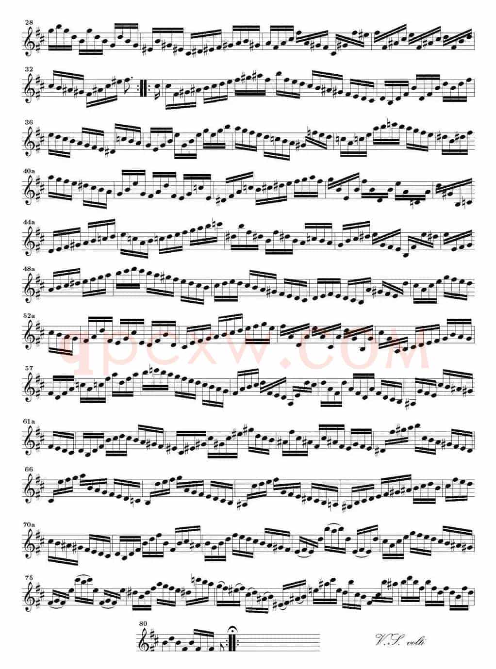 Bach Sonata BWV1002（无伴奏小提琴组曲）