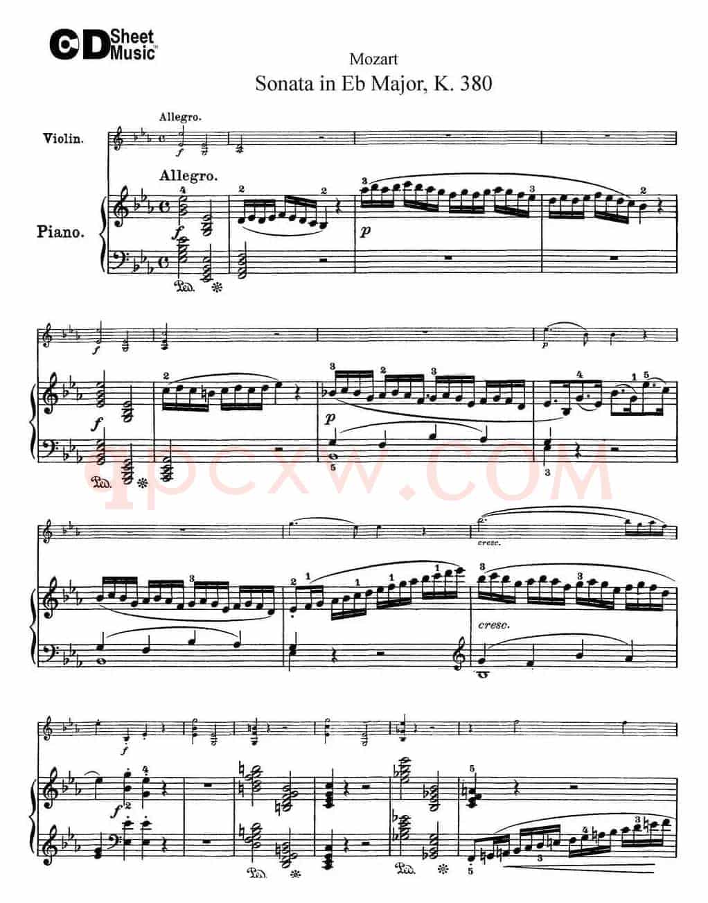 Violin Sonata in Eb Major K.380（小提琴+钢琴伴奏）