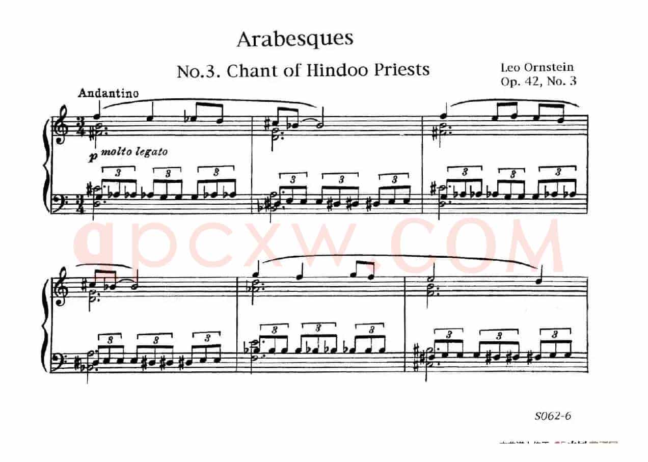 Arabesques Op.42(阿拉伯风格曲 3. 印度祭司之歌)