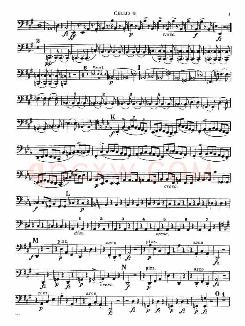 TROUT QUINTET（鳟鱼五重奏）（第二大提琴分谱）