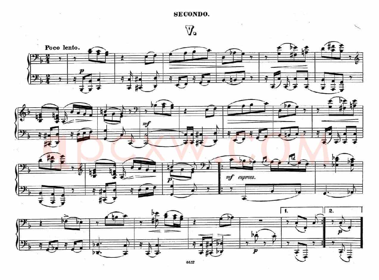 Zwolf Original-Compositionen fur Pianoforte zu 4 Handen Op.57（12首四手联弹小品·5）