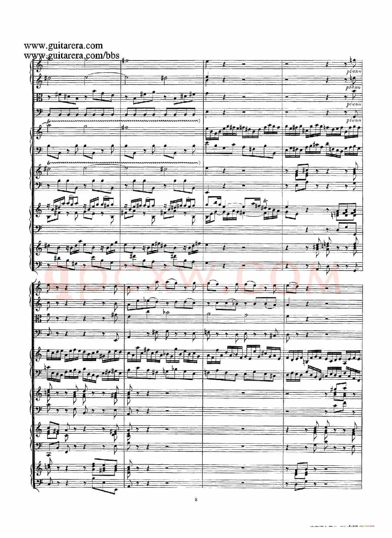 为四架古钢琴而作的a小调协奏曲 BWV 1065(总谱)
