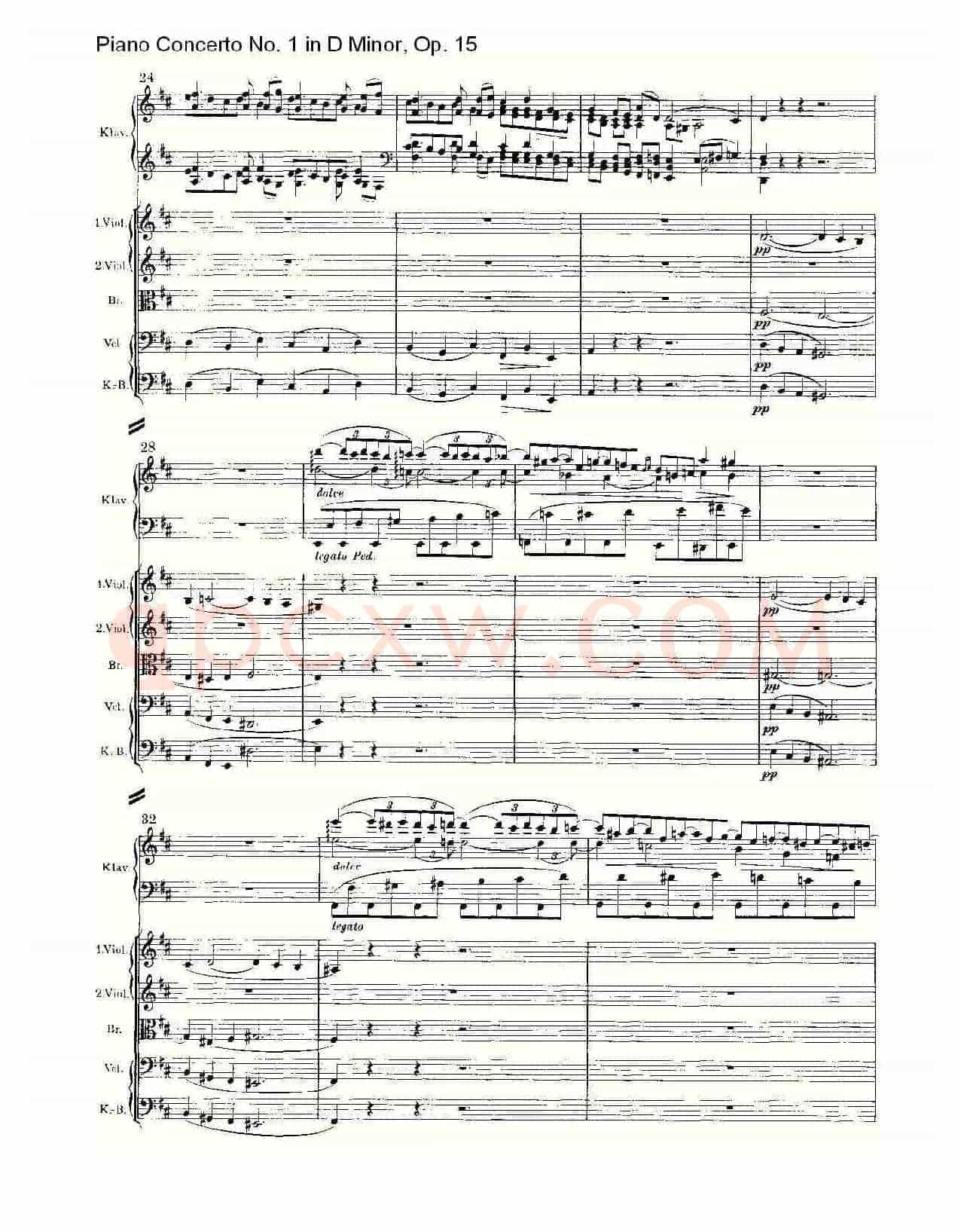 D小调钢琴第一协奏曲, Op.15第二乐章