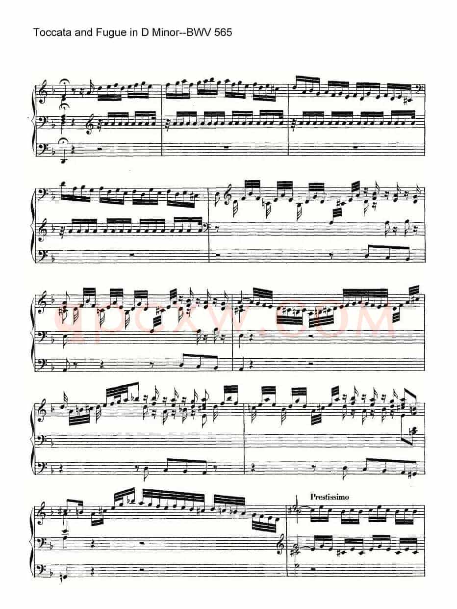 Toccata and Fugue in D Minor--BWV 565(管风琴谱)