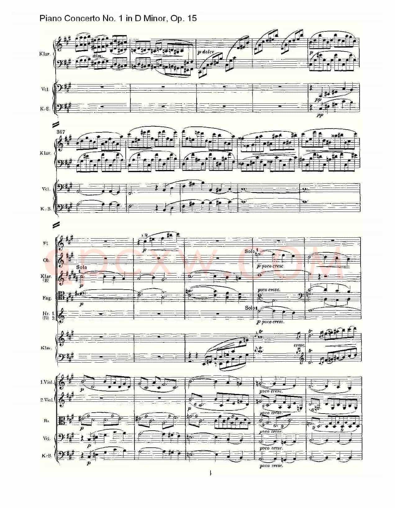 D小调钢琴第一协奏曲, Op.15第一乐章(二)