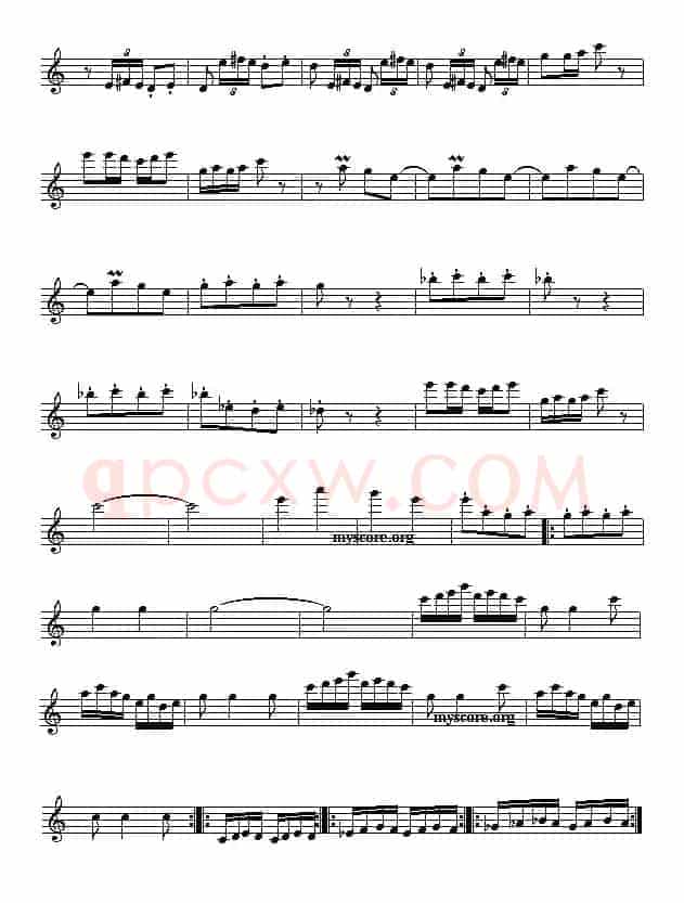 春节序曲（民族管弦乐名曲主旋律谱、五线谱））