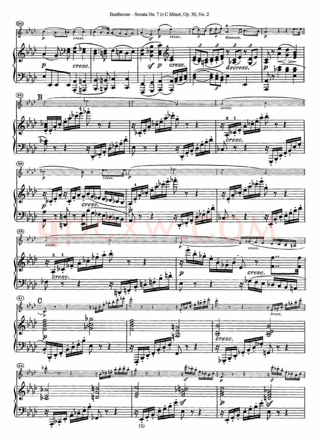 Violin Sonata No.7 in C Minor Op.30 No.2（小提琴+钢琴伴奏）