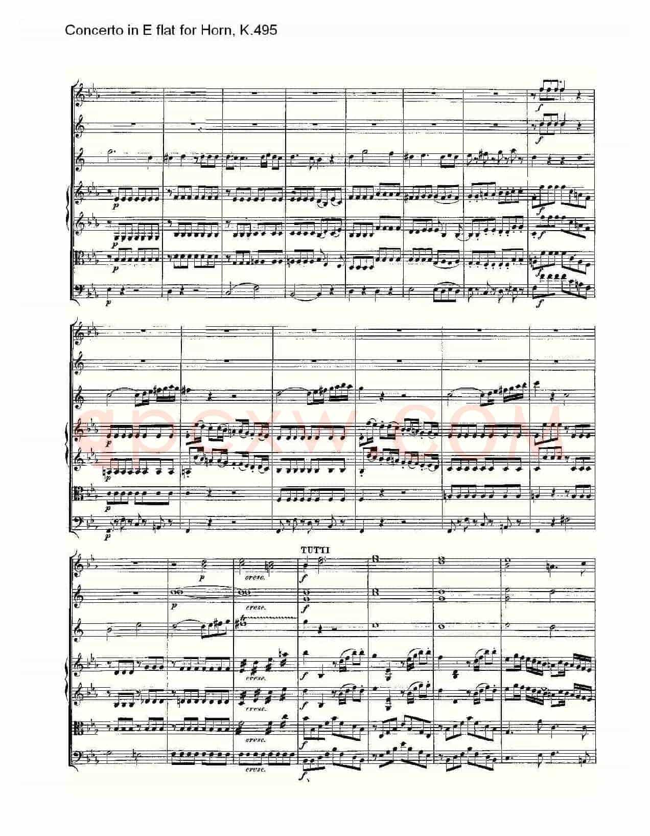 Concerto in E flat for Horn, K.495(Eb调法国号协奏曲, K.4)