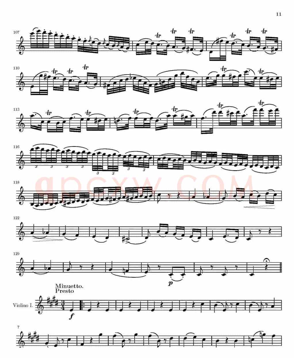 String Quartet nr.18 in E minor（E小调弦乐四重奏）（第一小提琴分谱）