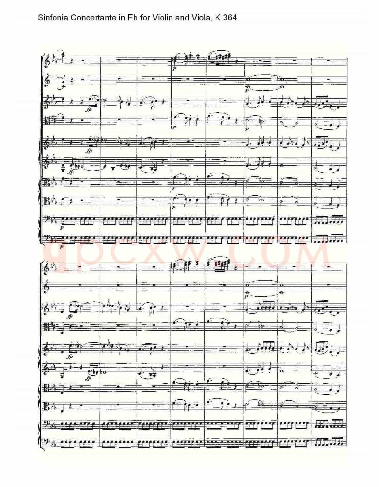 Eb调小提琴与中提琴炫技序曲, K.364(一)