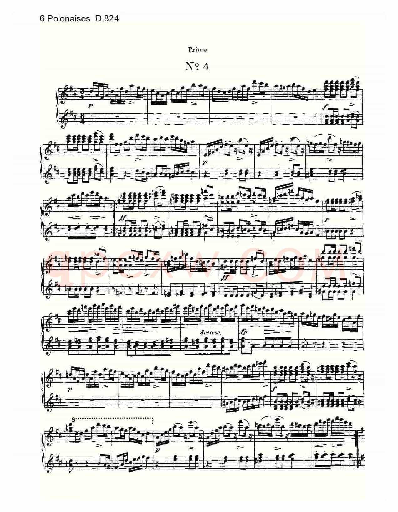 6 Polonaises D.824（6波罗乃兹舞曲 D.824）