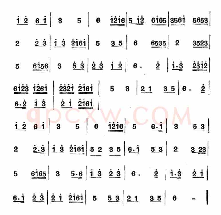 江南丝竹乐曲：大起板（主旋律谱）