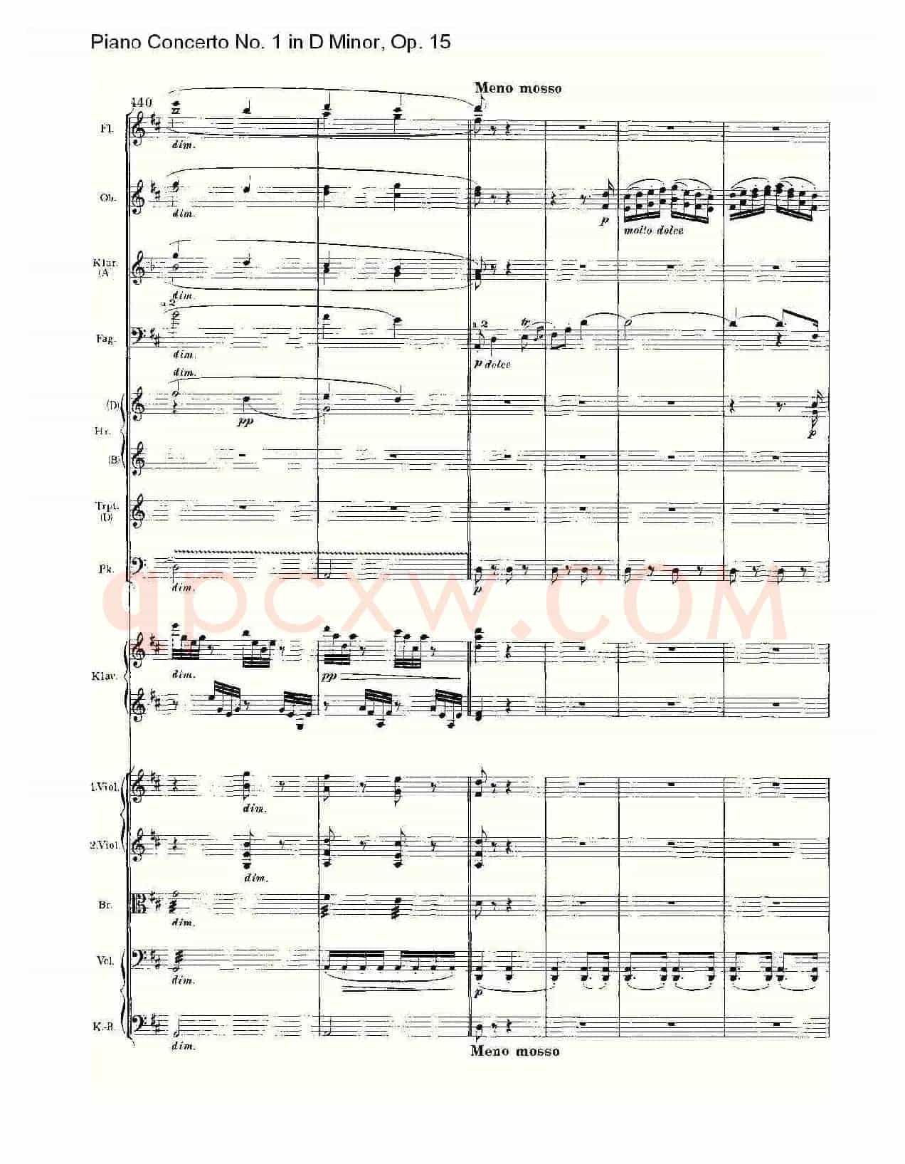 D小调钢琴第一协奏曲, Op.15第三乐章(一)