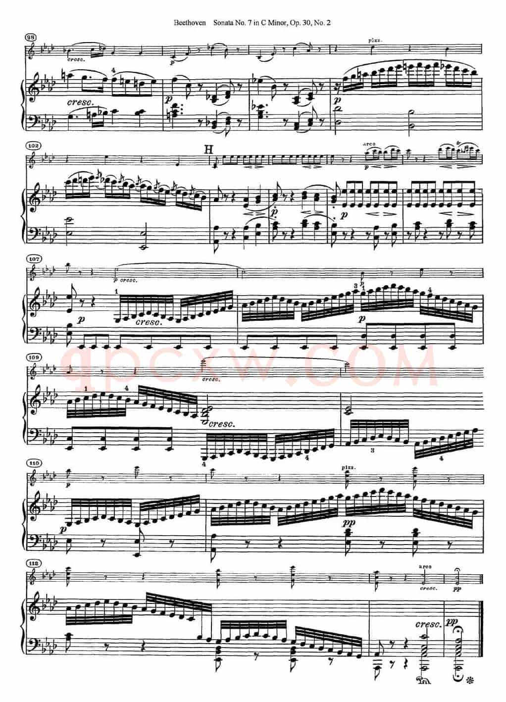 Violin Sonata No.7 in C Minor Op.30 No.2（小提琴+钢琴伴奏）