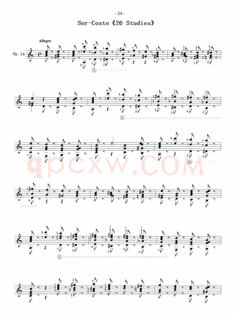 Sor-Coste《26 Studies》（STUDY 14）