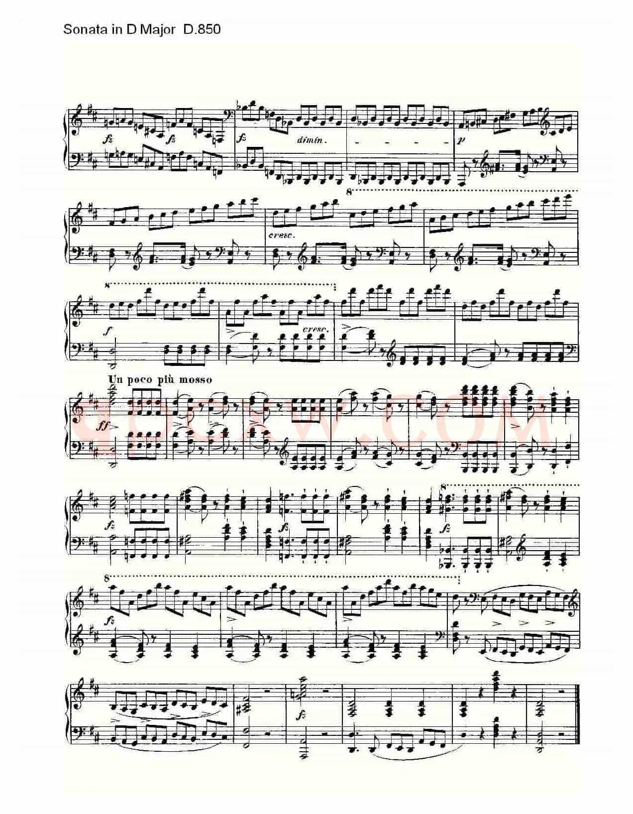 Sonata in D Major D.850（D大调奏鸣曲 D.850）