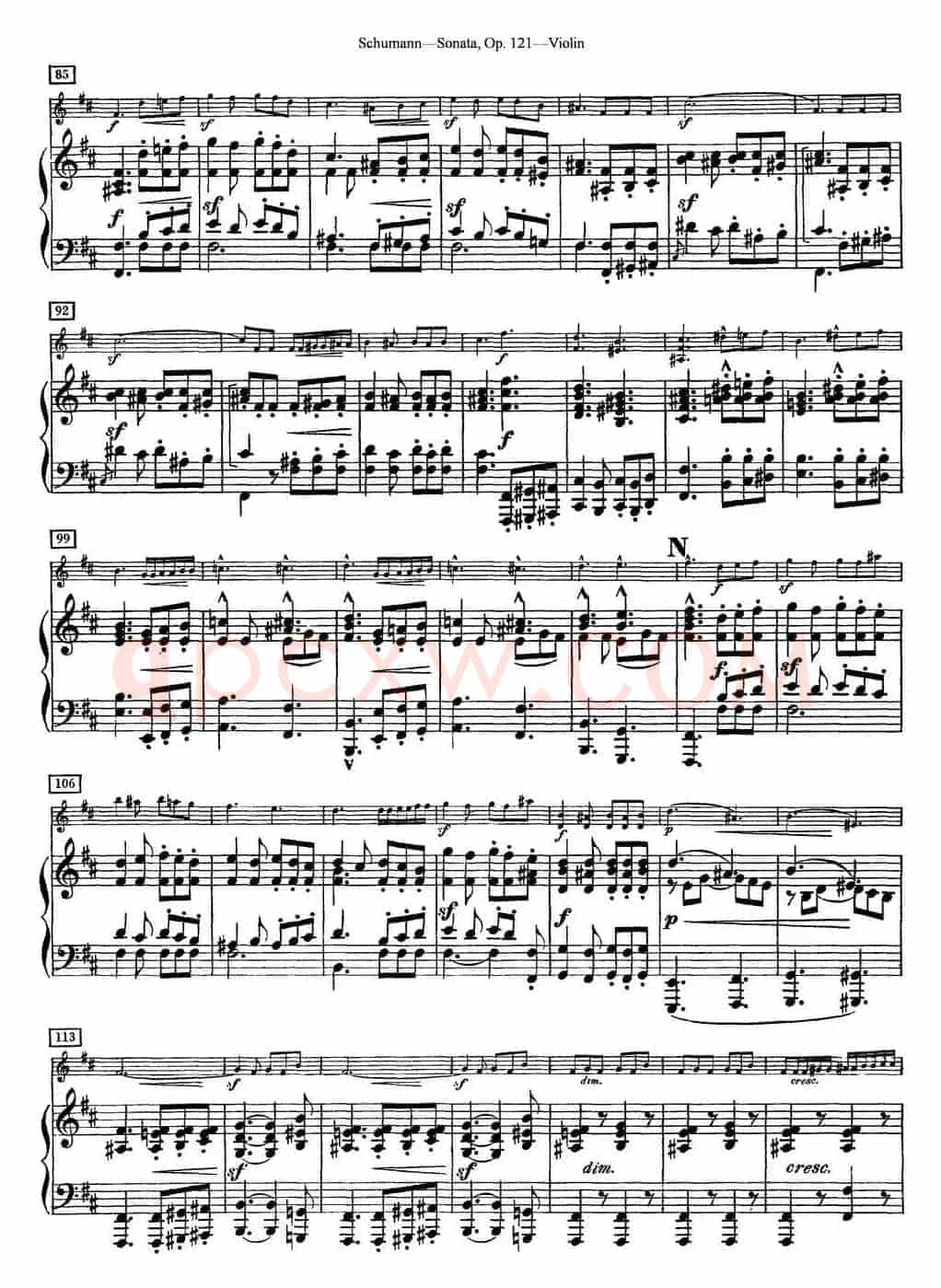 Violin Sonata Op.121（小提琴+钢琴伴奏）