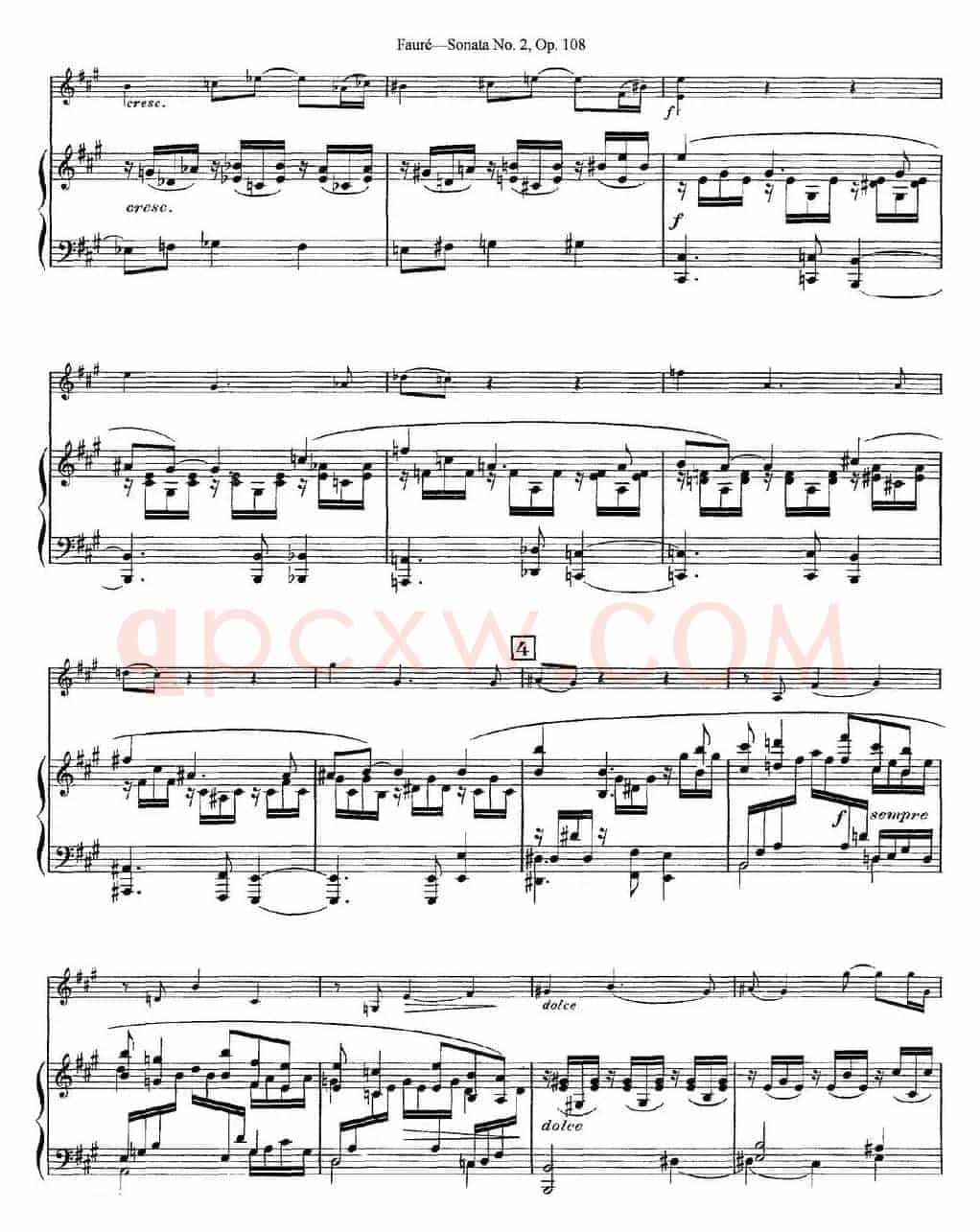 Violin Sonata No.2 Op.108（小提琴+钢琴伴奏）
