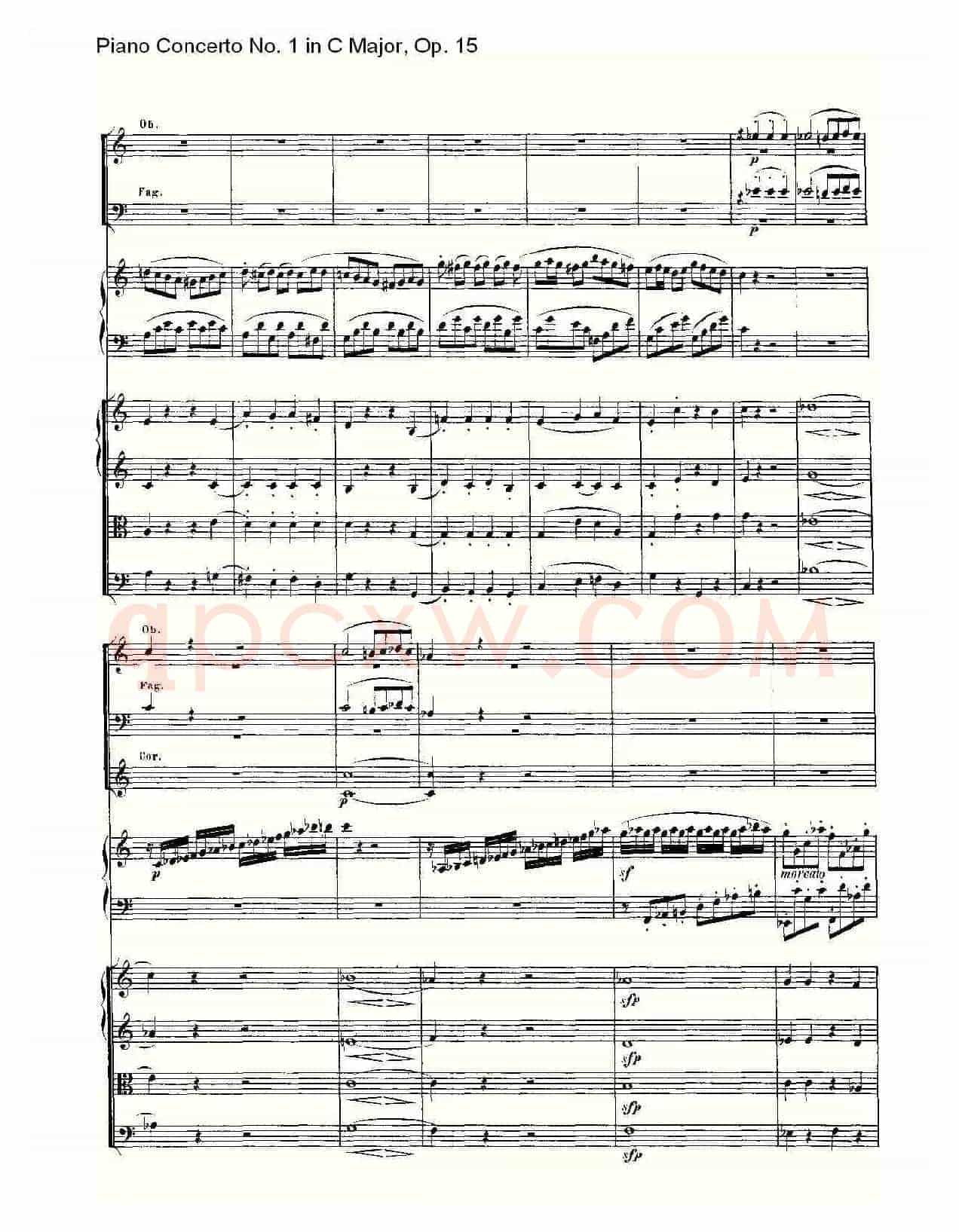 C大调钢琴第一协奏曲 Op.15 第一乐章