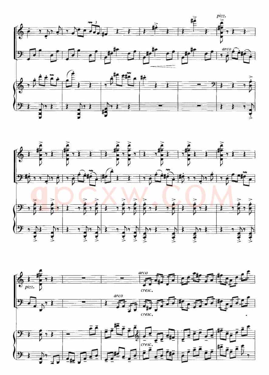 钢琴三重奏（亢竹青作曲版、小提琴+大提琴+钢琴）