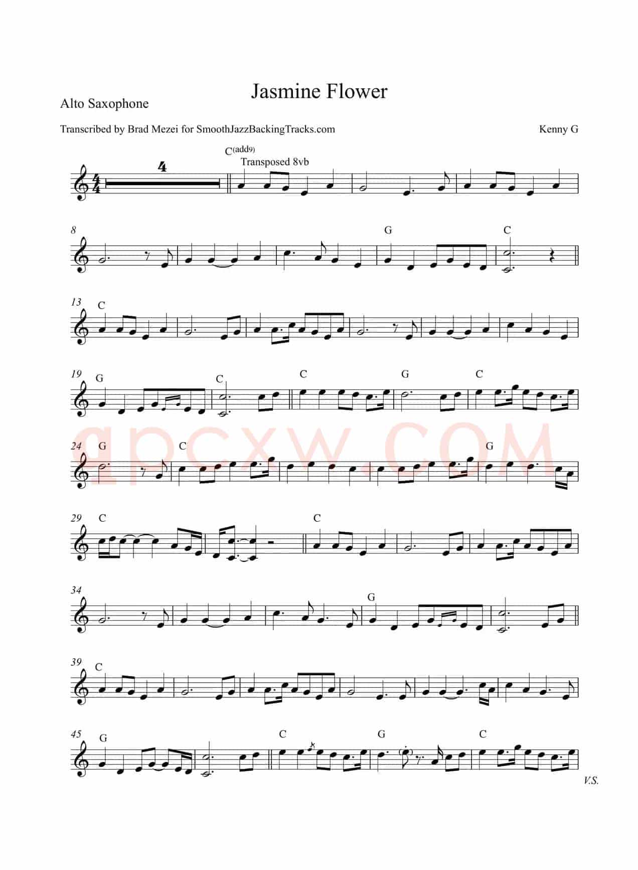 Jasmine Flower（中音萨克斯）