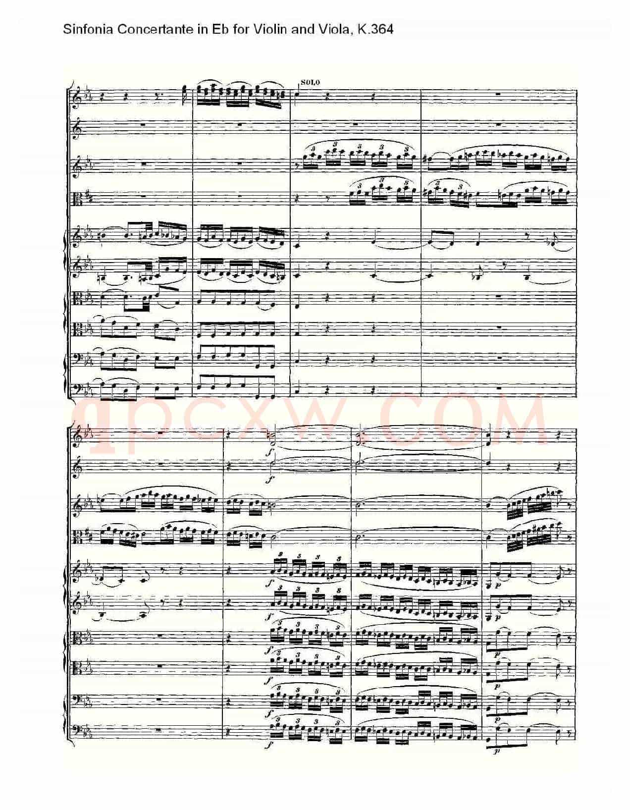 Eb调小提琴与中提琴炫技序曲, K.364(二)