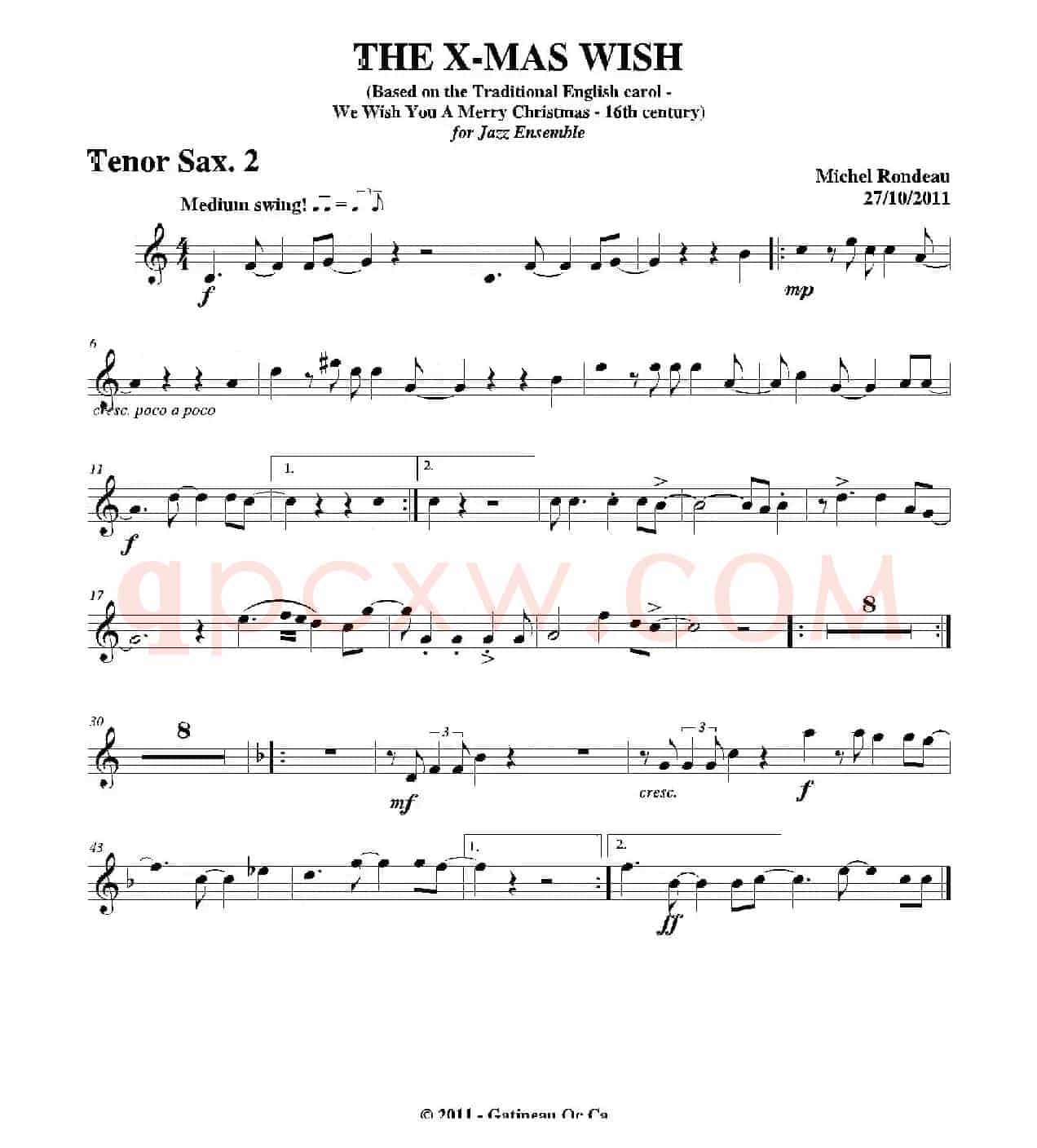 THE X-MAS WISH（第二次中音萨克斯分谱）
