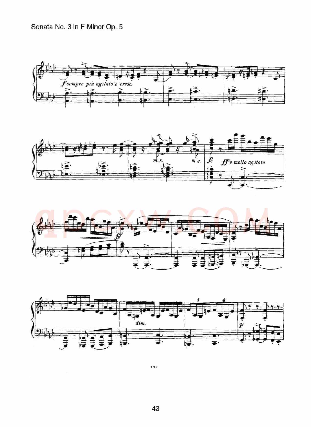 Piano Sonata No.3 in f Minor Op.5(f小调第三钢琴奏鸣曲)