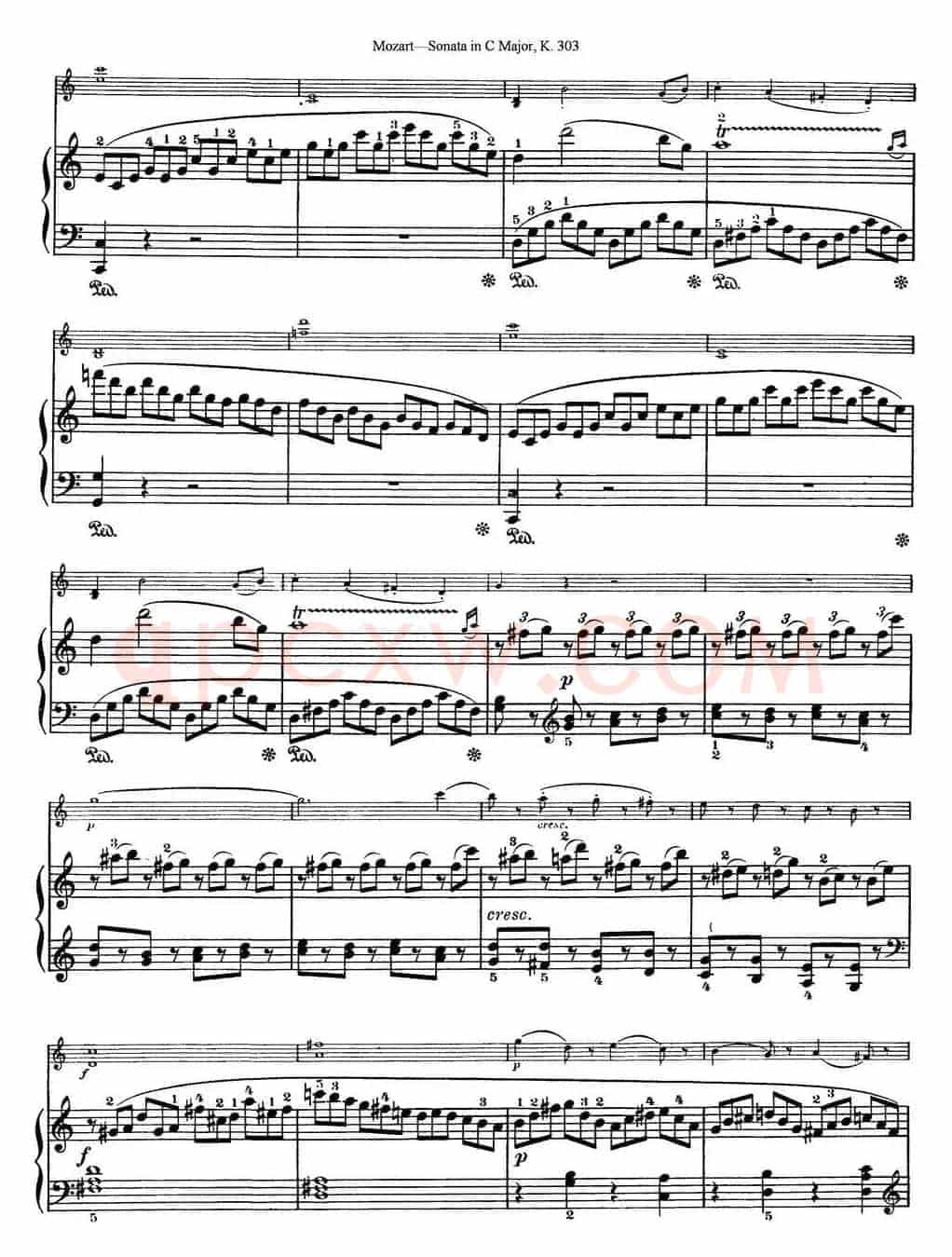 Violin Sonata in C Major K.303（小提琴+钢琴伴奏）