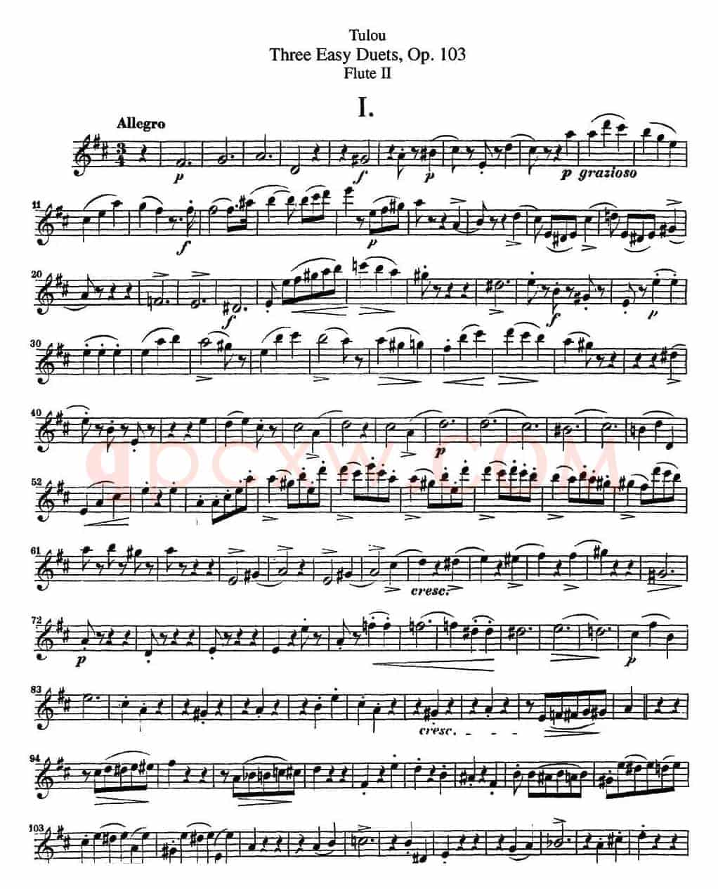 图露三首长笛简易重奏曲Op.103（Flute 2）（NO.1）