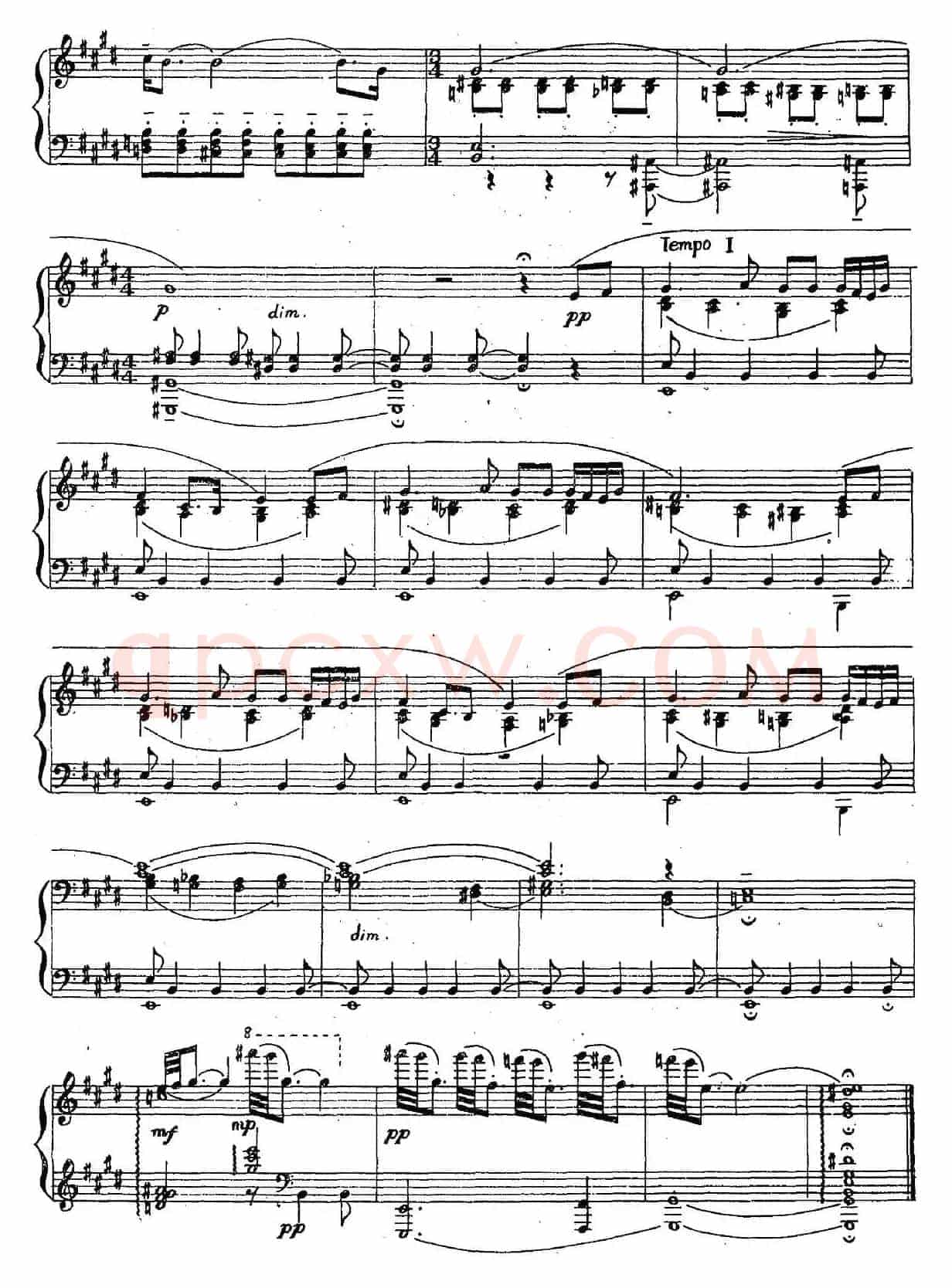 第一钢琴奏鸣曲（第二乐章）