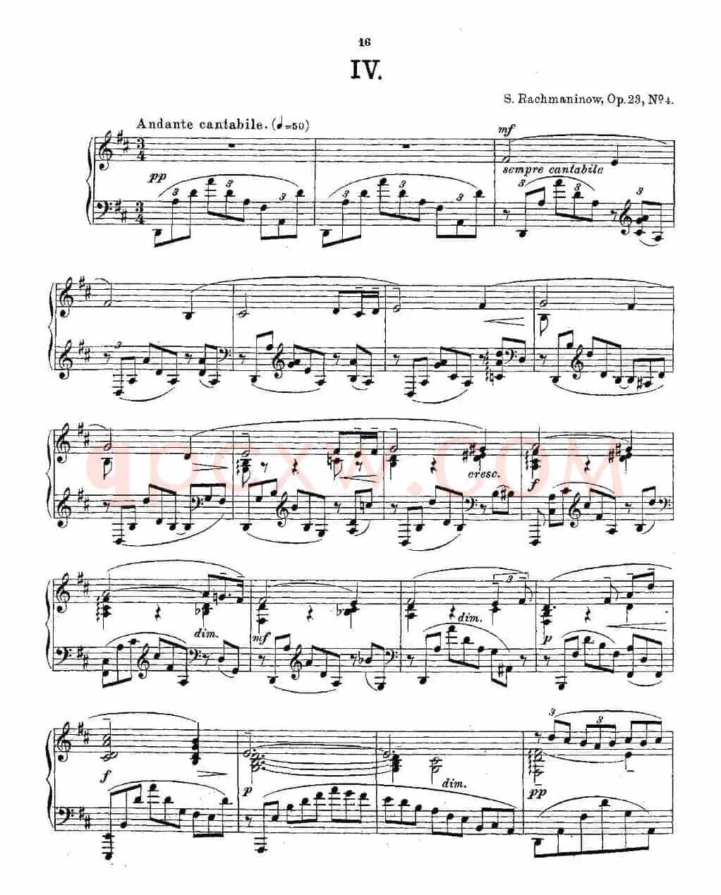 10首《前奏曲》之四（Rachmaninoff 10 Preludes, Op.23）