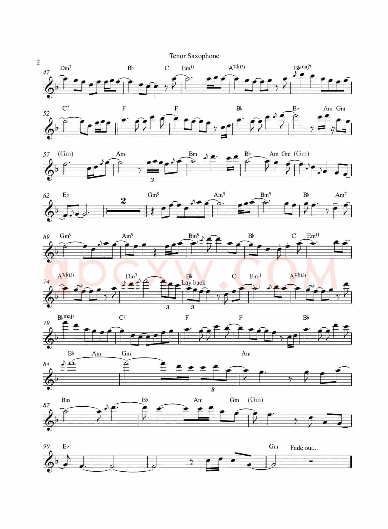 One Last Kiss（次中音萨克斯）